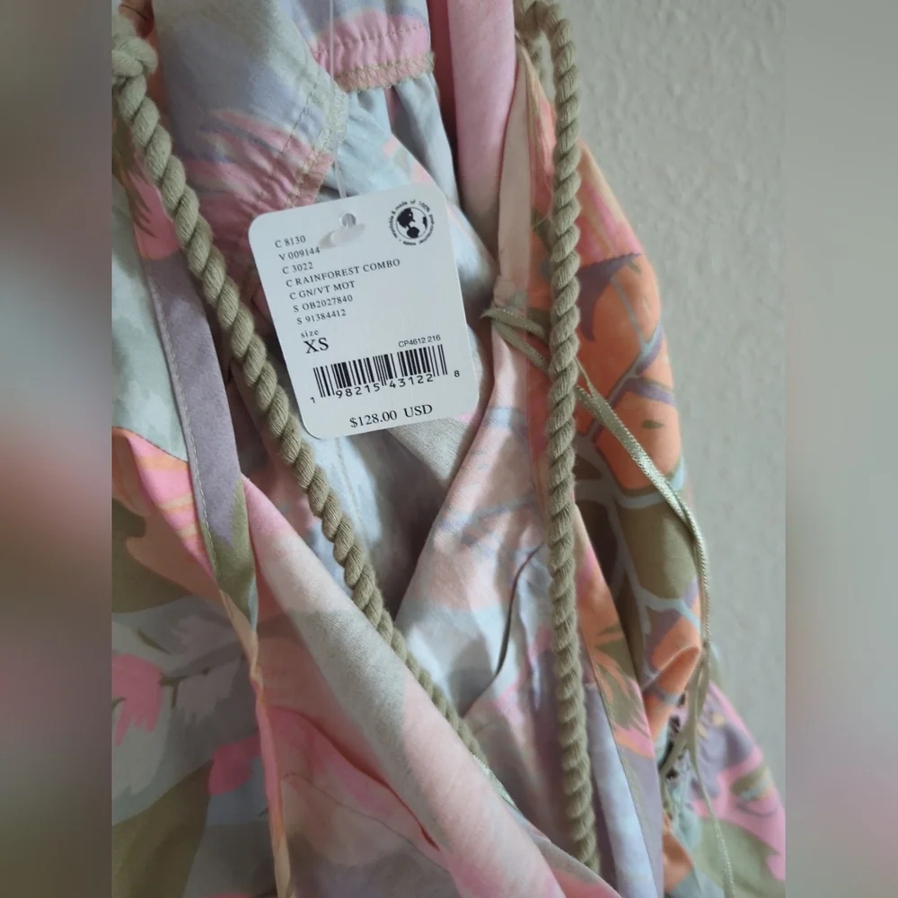 Free People Deserted Island Mini Dress Rainforest Combo Xsmall,smal Summer Beach - Picture 10 of 14